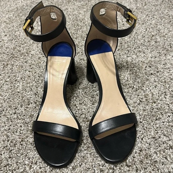 Stuart Weitzman 75Lessnudist Black Nappa Leather Sandals, Size 7M, EEUC - Picture 16 of 16